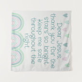 クリスチャン子供へ祈りの言葉グリーン&ピンク | タペストリー (正面(横))