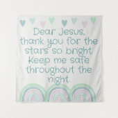 クリスチャン子供へ祈りの言葉グリーン&ピンク | タペストリー (正面)