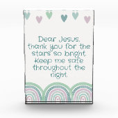 クリスチャン子供へ祈りの言葉グリーン&ピンク | フォトブロック (正面)