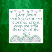 クリスチャン子供へ祈りの言葉グリーン&ピンク | ポスター