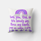 クリスチャン子供へ祈りの言葉パープル&ピンク | クッション (裏面)