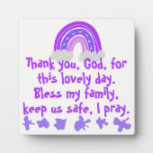 クリスチャン子供へ祈りの言葉パープル&ピンク | フォトプラーク (正面)