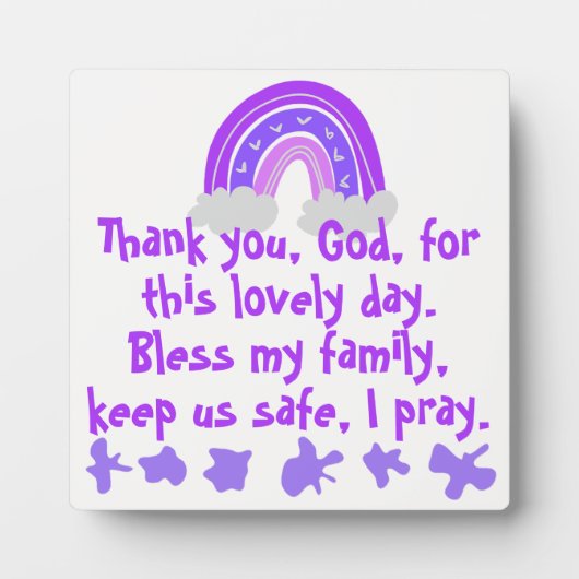クリスチャン子供へ祈りの言葉パープル&ピンク | フォトプラーク (正面)