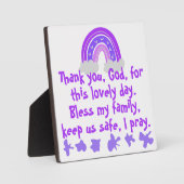 クリスチャン子供へ祈りの言葉パープル&ピンク | フォトプラーク (正面)