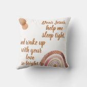 クリスチャン子供へ祈りの言葉ブラウン&ピンク | クッション (裏面)