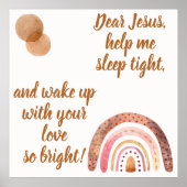 クリスチャン子供へ祈りの言葉ブラウン&ピンク | ポスター (正面)