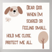 クリスチャン子供へ祈りの言葉ブラウン&ホワイト | ポスター (正面)