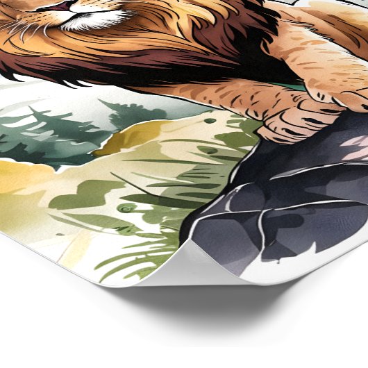 クリスチャン子供部屋ウォールアートを通して勇気 ポスター (角)