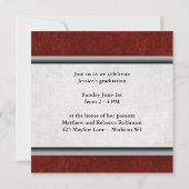 クリスチャン学校の卒業写真 赤 招待状 (裏面)