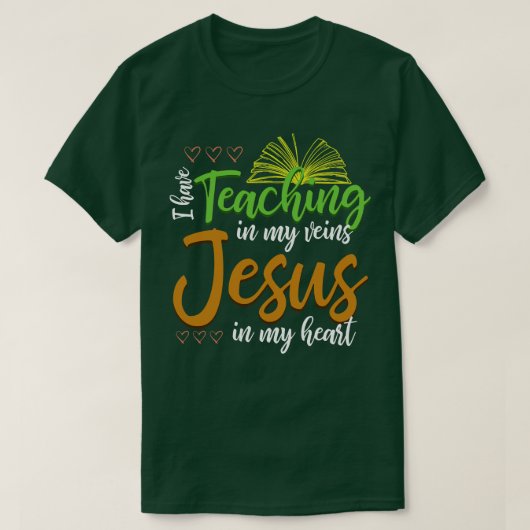 クリスチャン学校先生祈イエス・キリスト Tシャツ (デザイン正面)