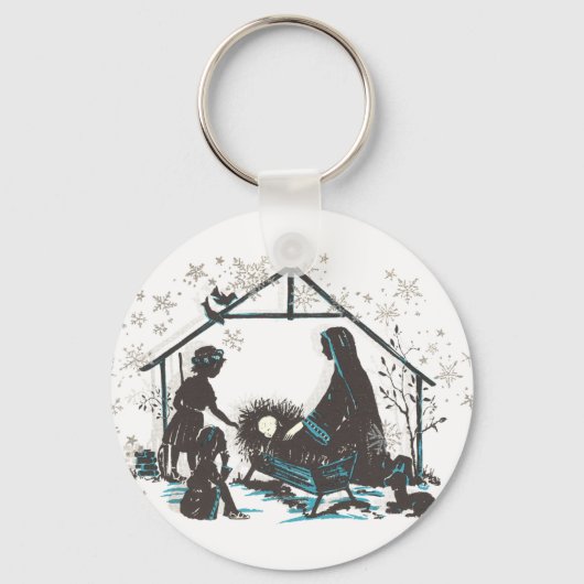 クリスチャン宗教ベビーイエズクリスマス出生 キーホルダー (正面)