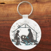 クリスチャン宗教ベビーイエズクリスマス出生 キーホルダー (正面)