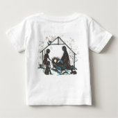 クリスチャン宗教ベビーイエズクリスマス出生 ベビーTシャツ (裏面)