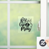 クリスチャン宗教引用文上昇と祈黒色 ウィンドウサイン (ホーム)