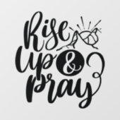 クリスチャン宗教引用文上昇と祈黒色 ウィンドウサイン (シート)