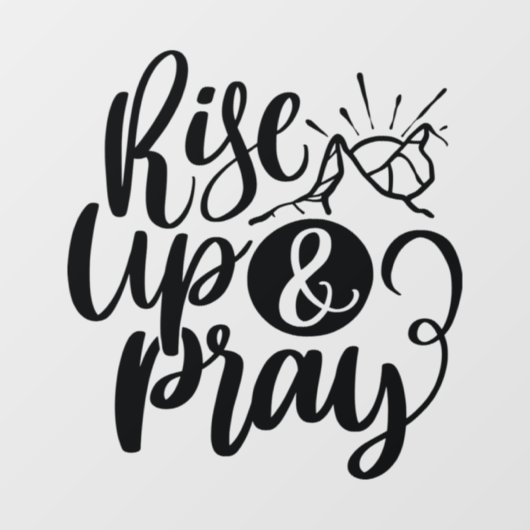 クリスチャン宗教引用文上昇と祈黒色 ウィンドウサイン (シート)