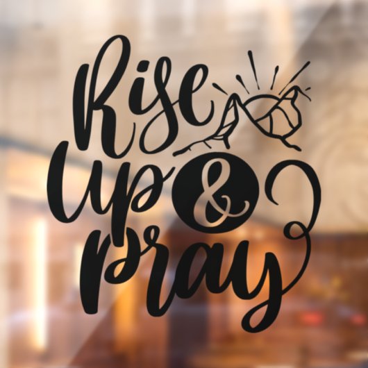 クリスチャン宗教引用文上昇と祈黒色 ウィンドウサイン (シート2)