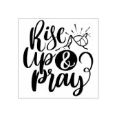 クリスチャン宗教引用文上昇と祈黒色 ラバースタンプ (インプリント)