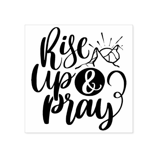 クリスチャン宗教引用文上昇と祈黒色 ラバースタンプ (インプリント)