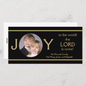 クリスチャン宗教的なクリスマスフォトカードの喜び シーズンカード (正面/裏面)