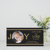 クリスチャン宗教的なクリスマスフォトカードの喜び シーズンカード (スタンド正面)