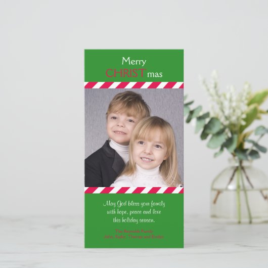 クリスチャン宗教的クリスマスフォトカード シーズンカード (スタンド正面)