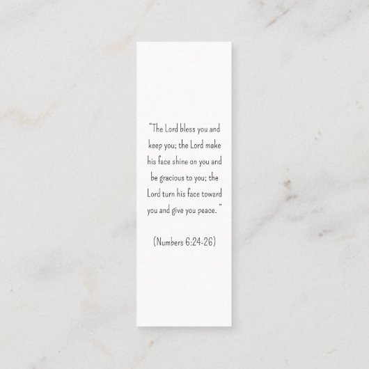 クリスチャン宗教的ミニカード祈りの言葉しおり スキニー名刺 (裏面)