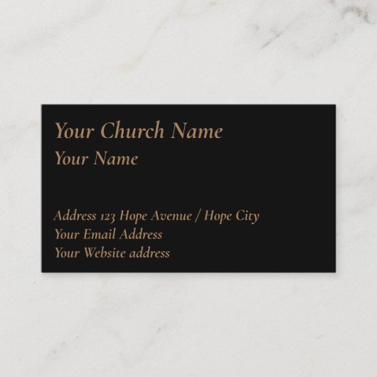 クリスチャン宗教階級タンの黒牧師 名刺 (正面)