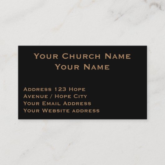 クリスチャン宗教階級タンの黒牧師 名刺 (正面)