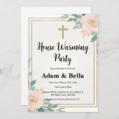 クリスチャン引っ越し祝いパーティー招待 招待状 (正面/裏面)