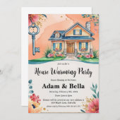 クリスチャン引っ越し祝いパーティー招待 招待状 (正面/裏面)