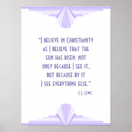 クリスチャン引用文との薄紫のアールデコ ポスター