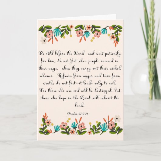 クリスチャン引用文アート – パルム37:7-9 シーズンカード (正面)