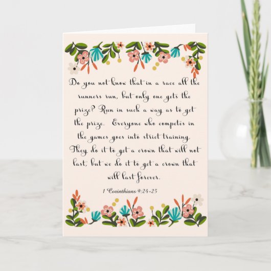 クリスチャン引用文アート – 1コリント9:24-25 シーズンカード (正面)