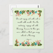 クリスチャン引用文アート – 1ペテロ3:9 ポストカード (正面/裏面)