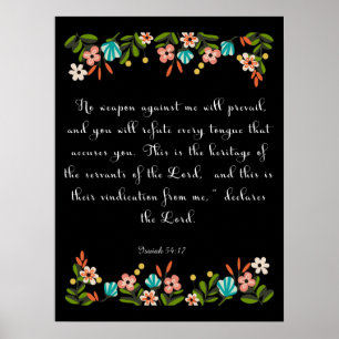 クリスチャン引用文アート – Isaiah 54:17 ポスター