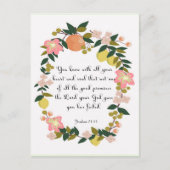 クリスチャン引用文アート – Joshua 23:14 ポストカード (正面)