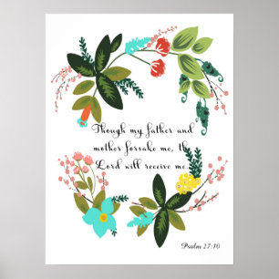 クリスチャン引用文アート – Psalm 27:10 ポスター