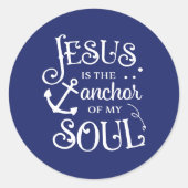 クリスチャン引用文イエスは私の魂のいかりである ラウンドシール (正面)