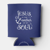 クリスチャン引用文イエスは私の魂のいかりである 缶クーラー (正面)