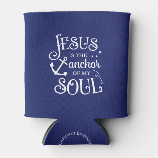 クリスチャン引用文イエスは私の魂のいかりである 缶クーラー (正面)