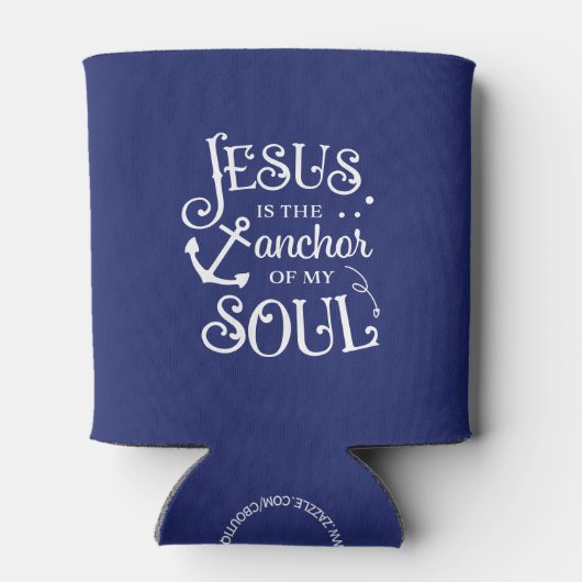 クリスチャン引用文イエスは私の魂のいかりである 缶クーラー (裏面)