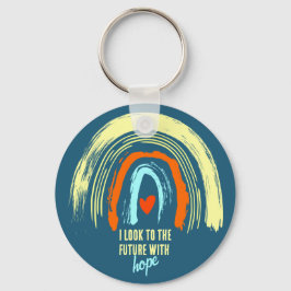 クリスチャン引用文レトロボホレインボーラウンド キーホルダー