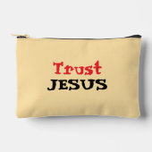 クリスチャン引用文'信頼イエス'バターイエロー アクセサリーポーチ (正面)