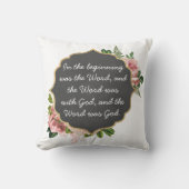 クリスチャン引用文白枕 クッション (正面)