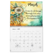 クリスチャン引用文 | BIBLE VERSE BOHO CHICデザイン カレンダー (3月 2027)