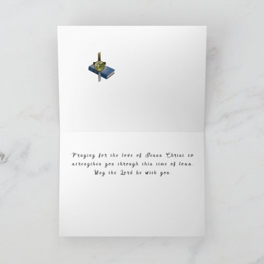 クリスチャン悔やみや弔慰と損失の悲しみ申し訳ない悔やみや弔慰 サンキューカード (内部)