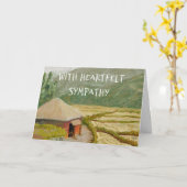 クリスチャン悔やみや弔慰キャビン&フィールド カード (黄色い花)