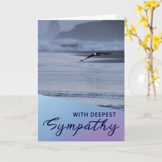 クリスチャン悔やみや弔慰ハングルイーグルグリーティングカード カード (黄色い花)