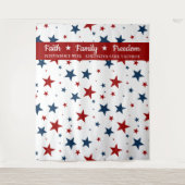 クリスチャン愛国的スターフォトブース背景 タペストリー (正面)